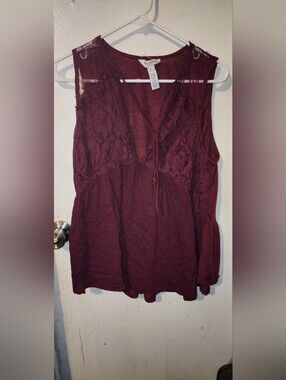 Apt. 9 Burgundy Lace-Trim Sleeveless Camisole